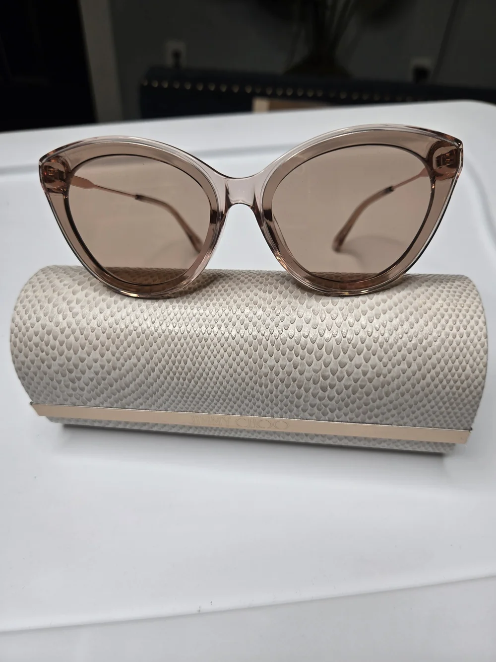 Jimmy Choo Cat-Eye Sunglasses in Light Brown